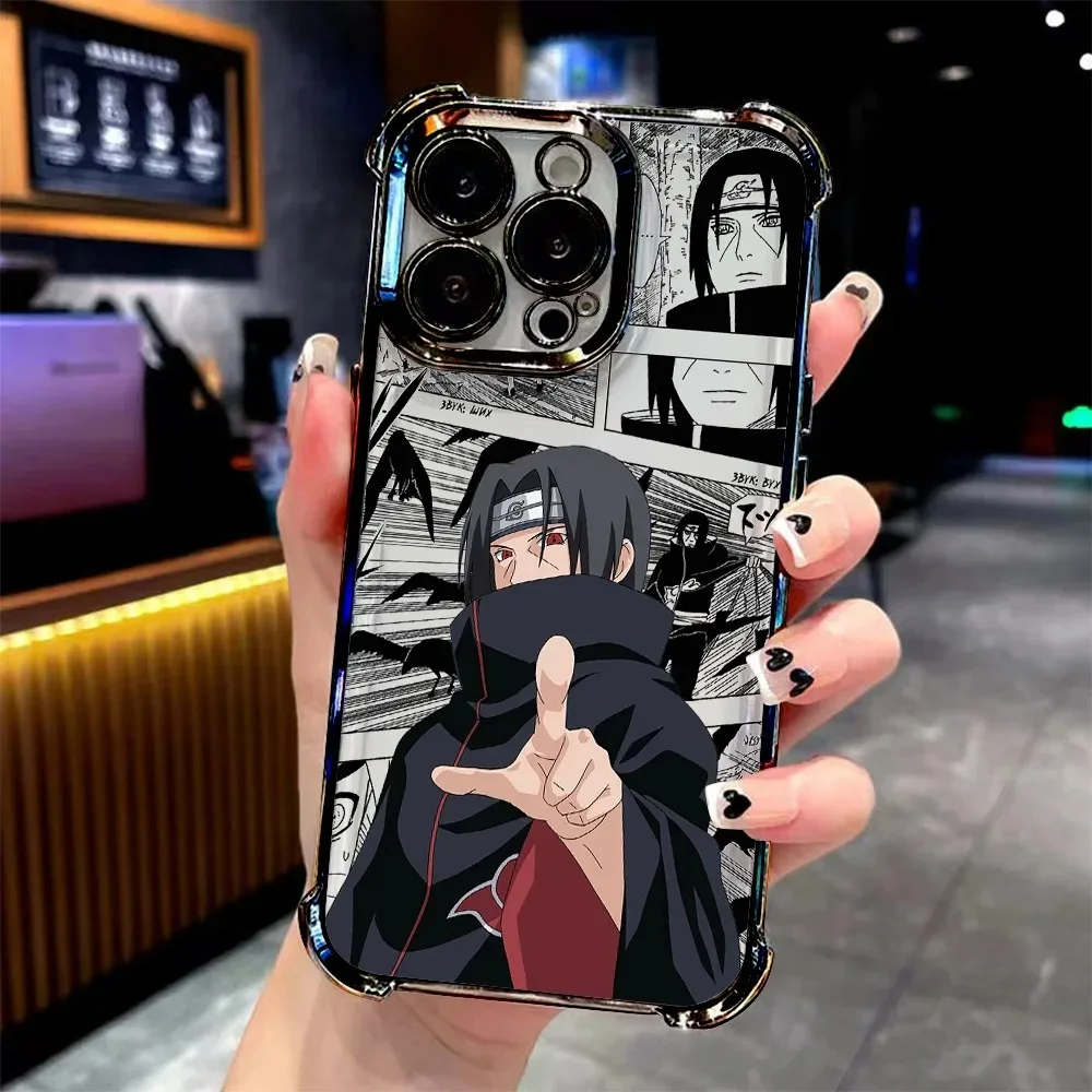Uchiha Itachi Plating Phone Case - Anime Design, Anti-Fall Protection