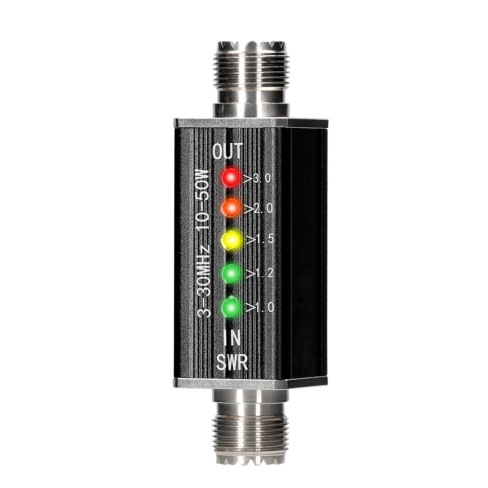 LED SWR Meter 3-30MHz Frequency Shortwave Standing Waves Indicator 5 LEDs M Female Interface antenna analyzer