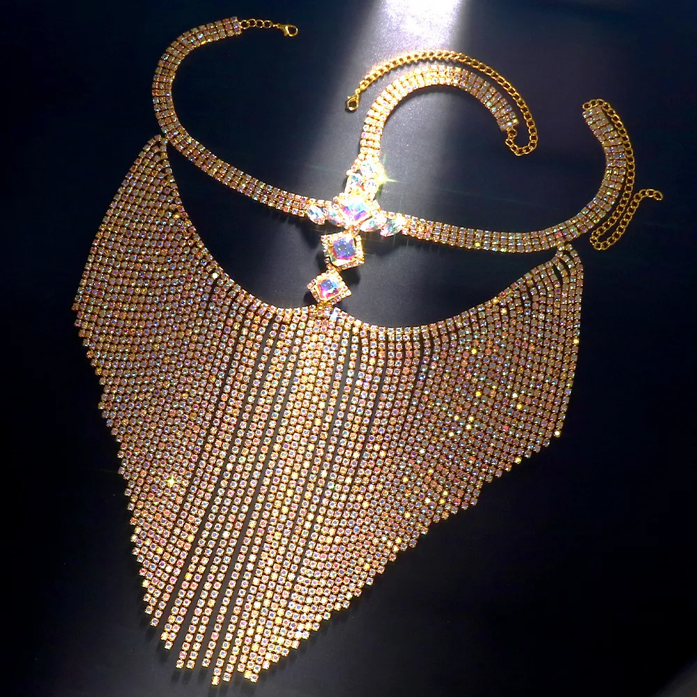 Tassel Veil Masks Women Headwear Rhinestone Chain Face Mask Masquerade Dance Party Costume Sexy Face Curtain Accessories Jewelry