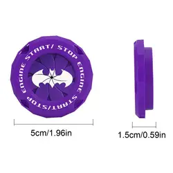 Bat Design Push Start Button Cover - Universal Protective Cover for Cars (Purple)