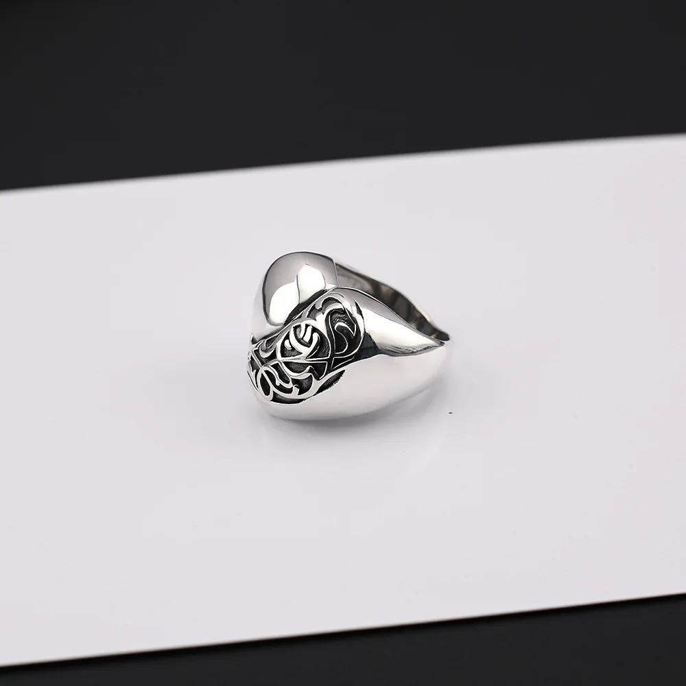 European and American Peach Blossom Vine Love Shaped Personalized Punk Ring