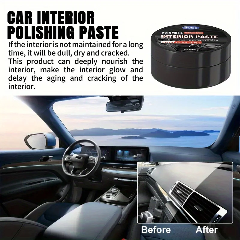 Leather cream for car interior care, non-greasy, suitable for sofas, car seats and handbag restoration 4