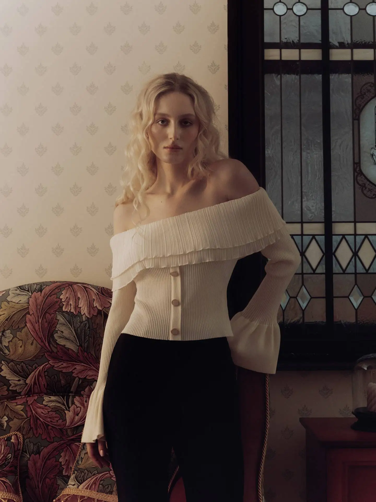 Knit Backless Sweater Pullover Female Patchwork Ribbed Off-Shoulder Slim Fashion Y2k Autumn Top Women's Knitwear Pullover