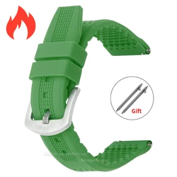 Breathable Silicone Quick Release Watch Strap - Soft Rubber Wristband Accessories - 22mm (Green)
