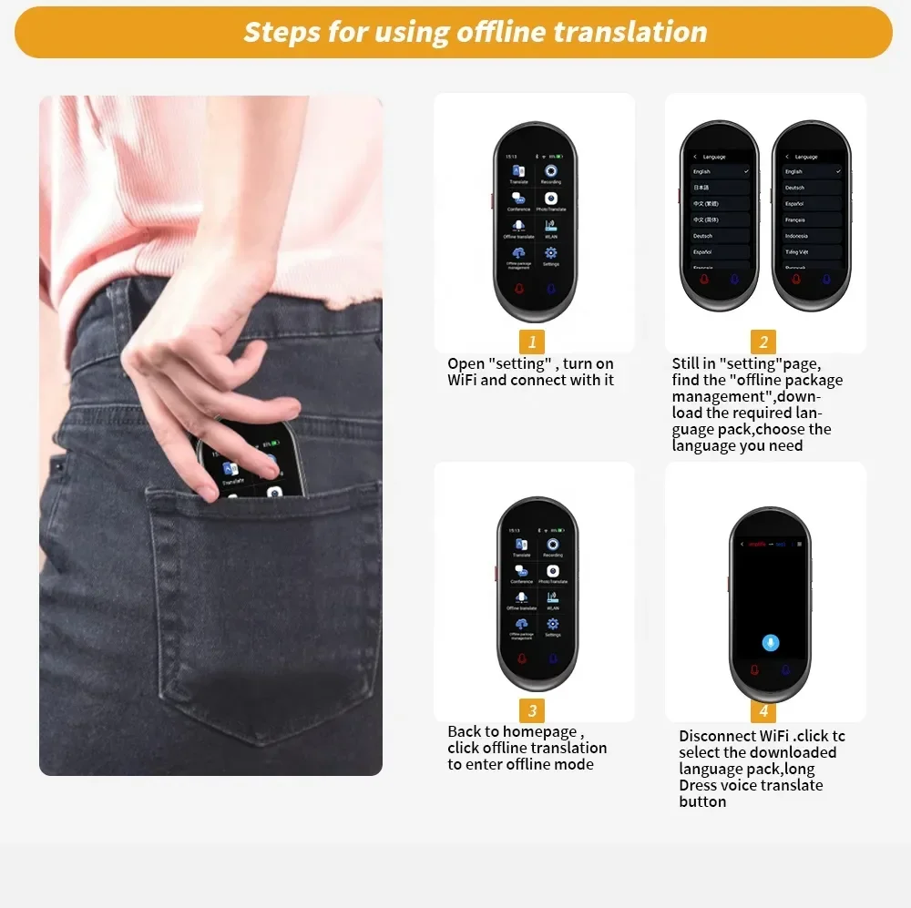 Hot Selling Voice Translator Chat GPT A10 Simultaneous Translator Support 4G SIM Card Global Travel Offline Translation New