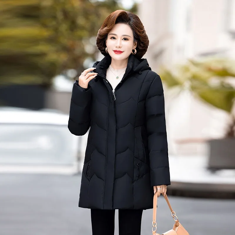 2023 New Women Down Jacket Winter Coat Female Mid Length Version Parkas Loose Thick Outwear Hooded Leisure Time Fashion Overcoat 2023 new women down jacket winter coat female mid length version parkas loose thick outwear hooded fashion simplicity overcoat