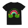 Happy St Patrick's Day Kids T Shirts Shamrock&rainbow Graphics Print Tee Top Short Sleeve Tops St Patricks Day Girl Summer Gift 3