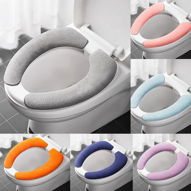 Toilet Seat Sticky Cover Warm Soft Sticky Toilet Seat Cover
