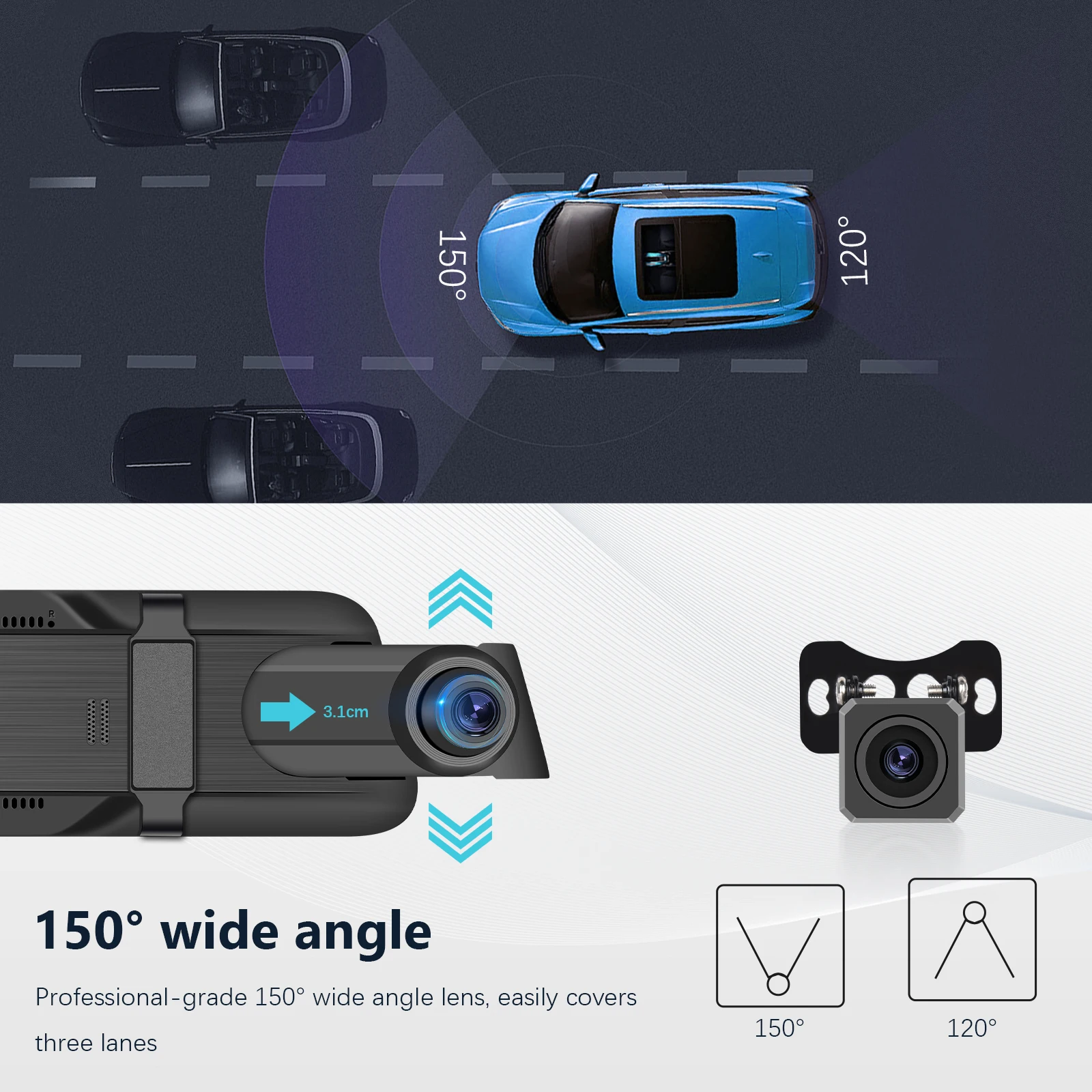 Podofo   ķ, GPS DVR ̷  ī޶, 24 ð  , Ĺ  ڵ  ġ ũ, G- IP66, 9.66 ġ 4K