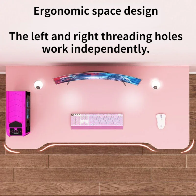 Pink Gaming Desk Girls Study Desk Laptop Table Computer Table Chair Live Gamer Home Live Desks Bedroom Desktop Gamer Desks Mesa