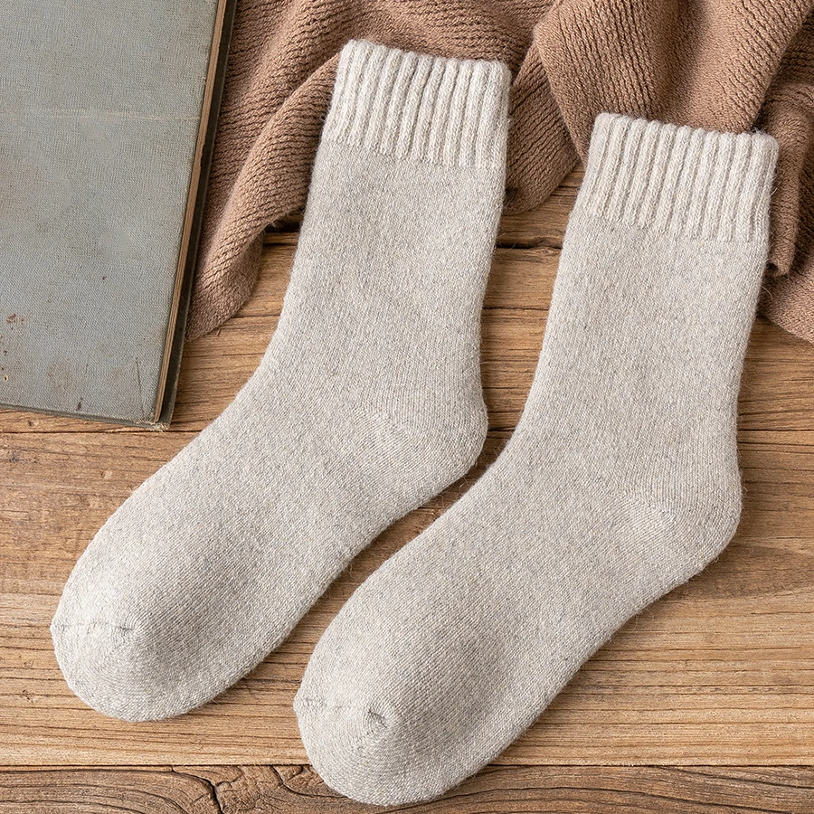 Woll socken Männer dicke neue 2024 Winter Kaschmir Vintage Europa Stil warme lange Socke bequeme männliche Ehemann Geschenk Meias 7 Farben – Detail 8