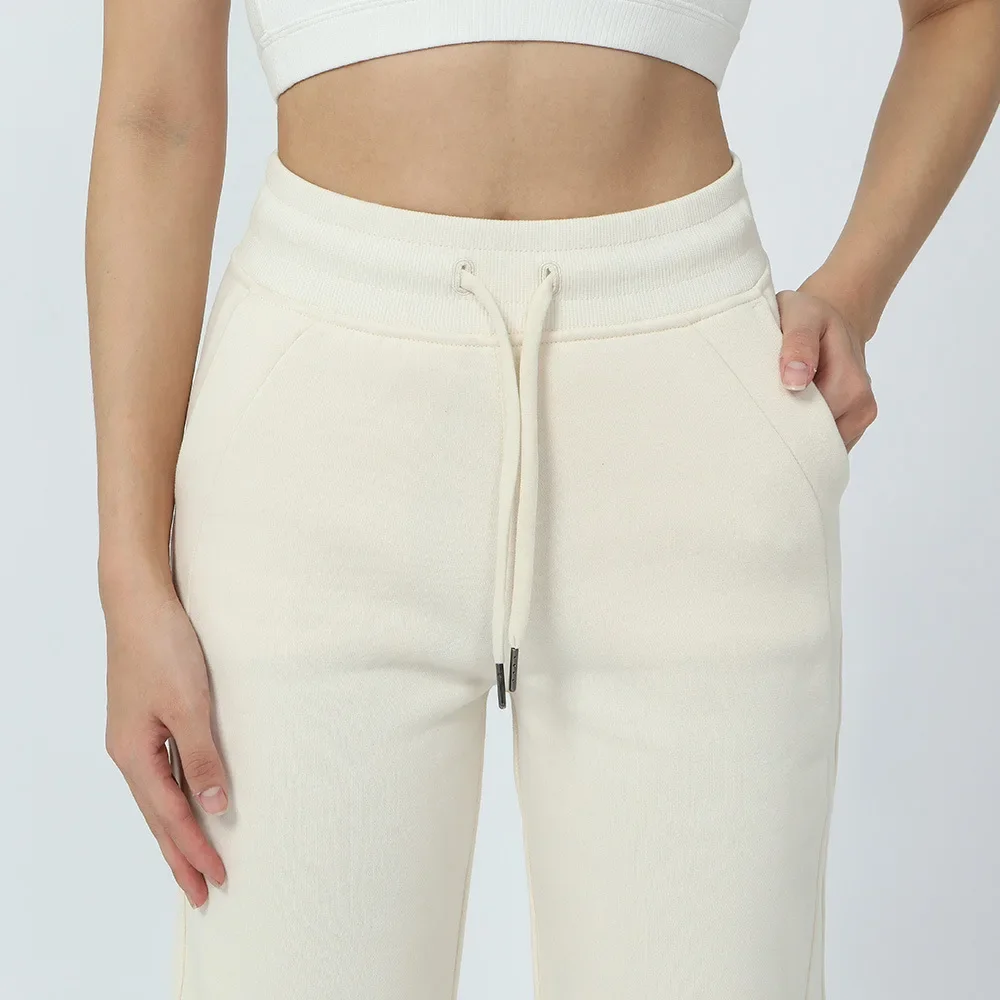 Fleece-Lined Yoga Suit Autumn/Winter Scuba Women's High-Waist Sweatpants Brushed Warm Fitness Casual Pants