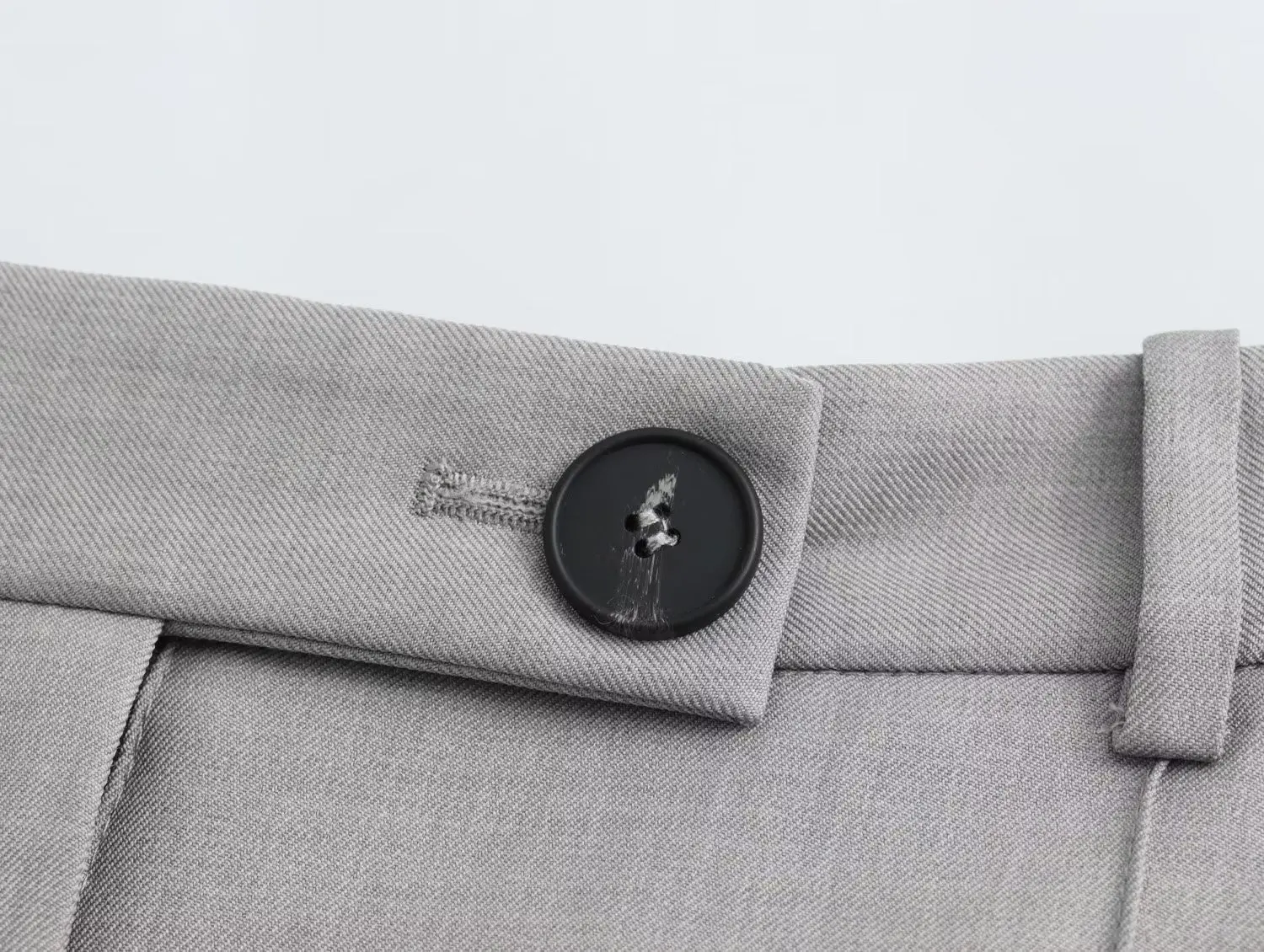 Withered French Casual Commuter Suit Pants High Waist Office Ladies Straight Barrel Grey Cropped Pants Women