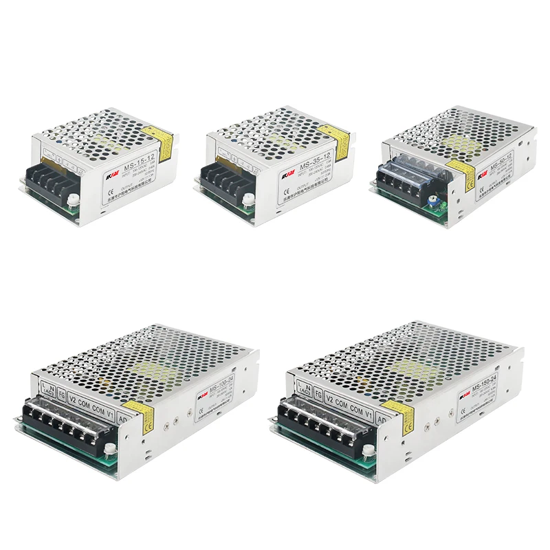 스위칭 전원 공급 장치 MS15W-150W 출력, DC 변압기 LED 스트립 스위치 드라이버, 5V, 12V, 24V, AC110, 220V