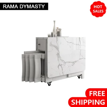 Tavolo da pranzo pieghevole di colore bianco moda Mobili yemek masasi Tavolo da pranzo pieghevole rettangolare multifunzionale Sedie pieghevoli 1