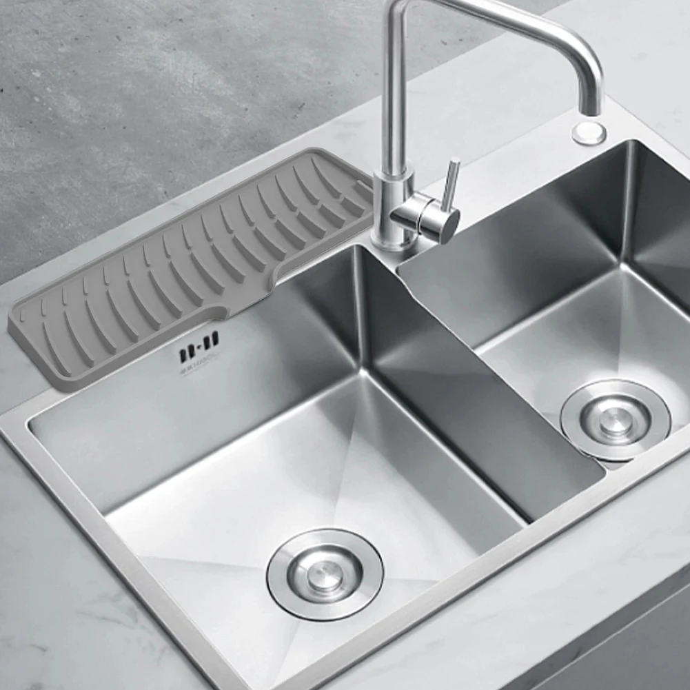 Silicone Faucet Mat for Kitchen Sink Silicone Drip Mat Non-Slip Drying Mat Drip Protection Pads Kitchen Sink Splash Guard