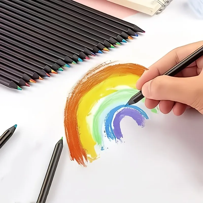5-100Pcs 컬러 연필 나무 그림 연필 무지개 어린이를위한 다채로운 색상 학생 성인 그림 교실 학교 미술 용품