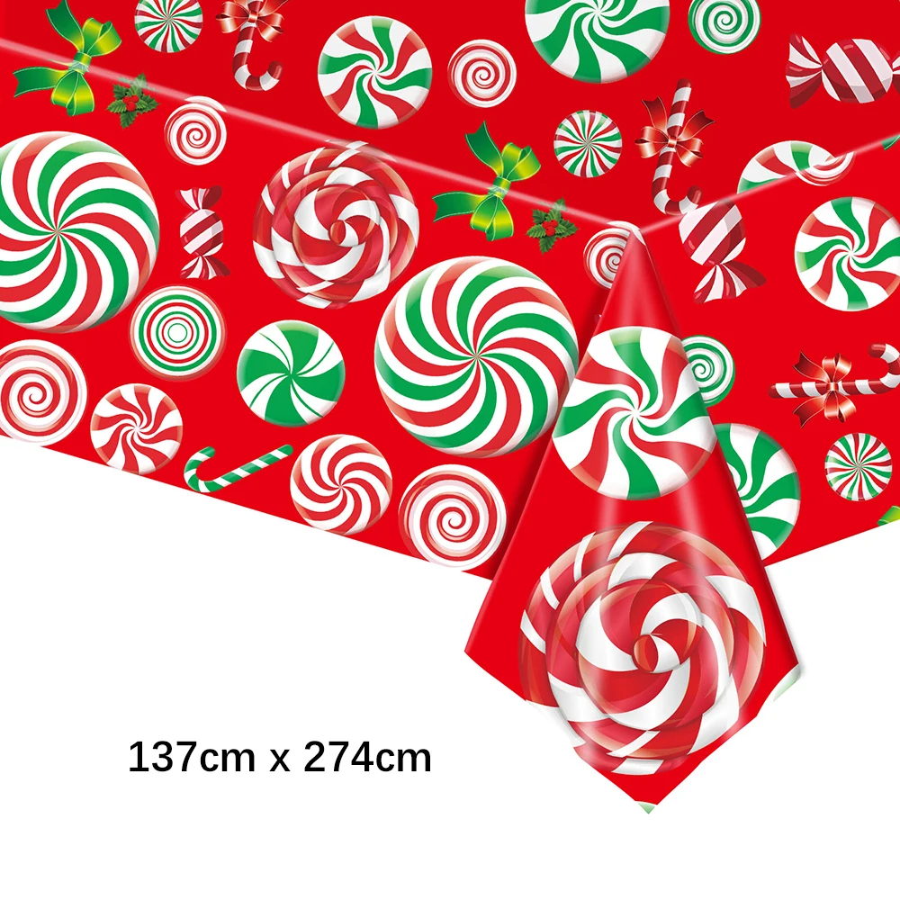 Weihnachten Einweg Tischdecke Santa Claus Schneemann Kunststoff Tisch Abdeckung Xmax Party Esstisch Tuch Weihnachten Dekoration 2024 – Detail 6
