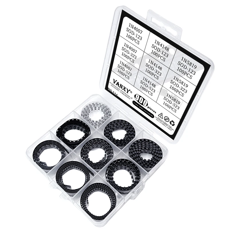 SMD 다이오드 0805 키트, SOD-123 1N5819 1N4007 1N4148 SOD-323 1206 1N4148WS 1N5819WS SOD-523, 9 가지 값