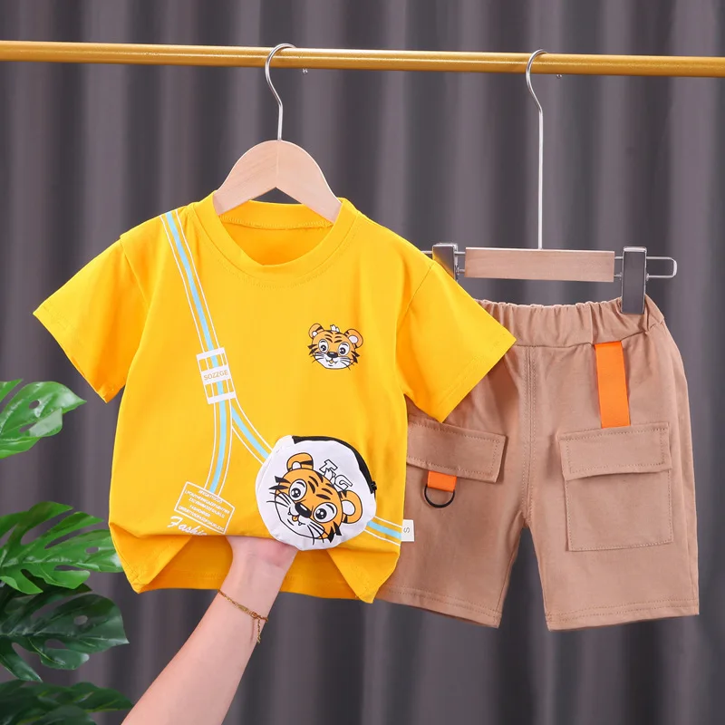 Summer Children Boys Girls Clothes Kids Cartoon Clothing Infant Suit Toddler T-Shirt+Pants Sets Baby Casual Tracksuit 0-4 Years Baby Clothing Set discount Baby Clothing Set