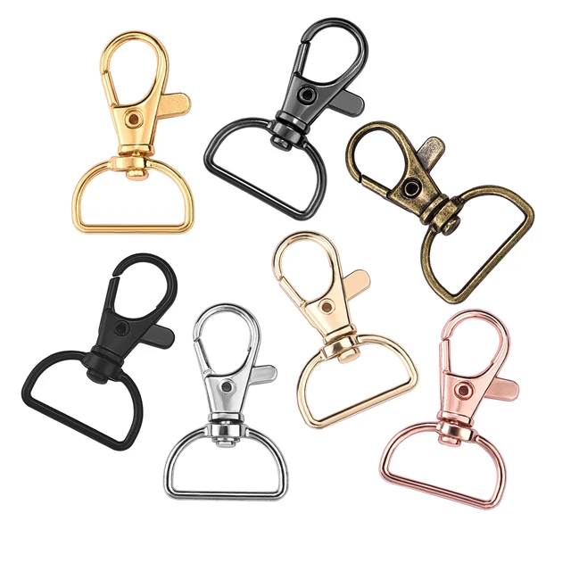 50 Pcs D-snap Hook Keychain Zinc Alloy Key Chain Hooks Rotary Key Ring Hooks