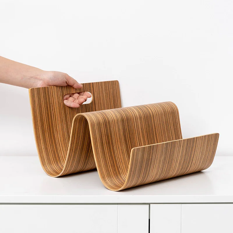 Simple Office Wooden Document Storage Rack Creative Desktop Magazine Racks Home Shelf Finishing Newspaper Display