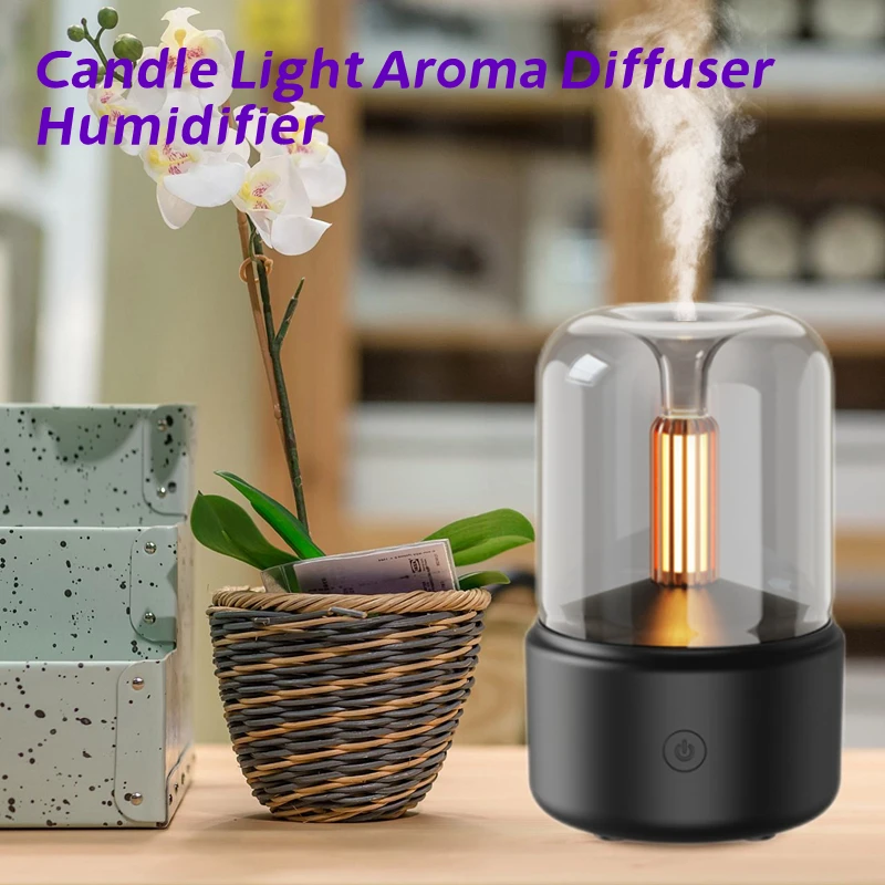 Simulation Candle Light Air Humidifier Trendy Fragrance Diffuser Home