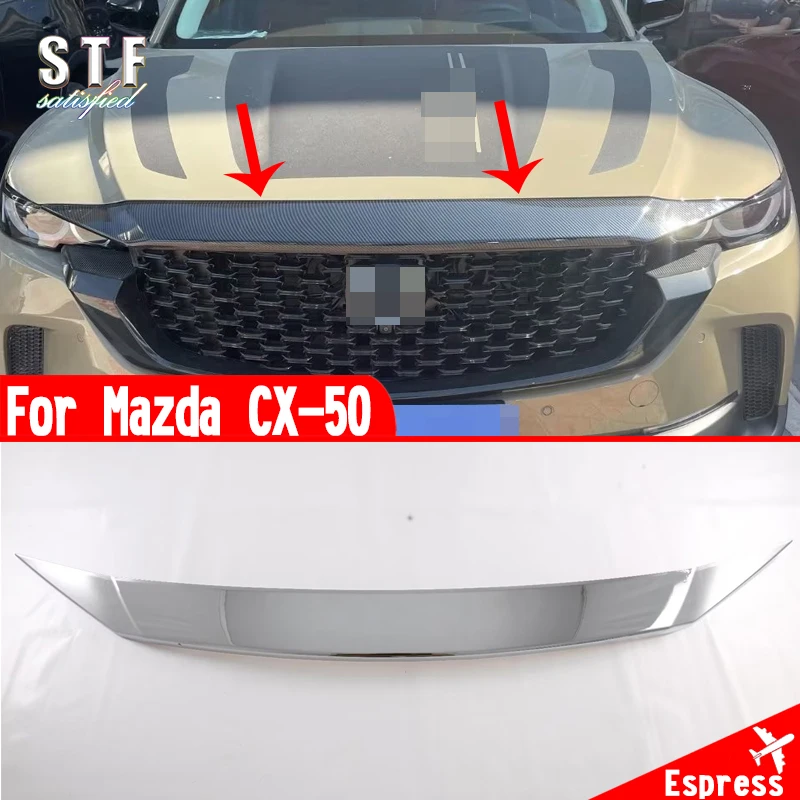 

ABS Front Grille Around Hood Trim Molding Accessories Stickers For Mazda CX-50 2023 2024