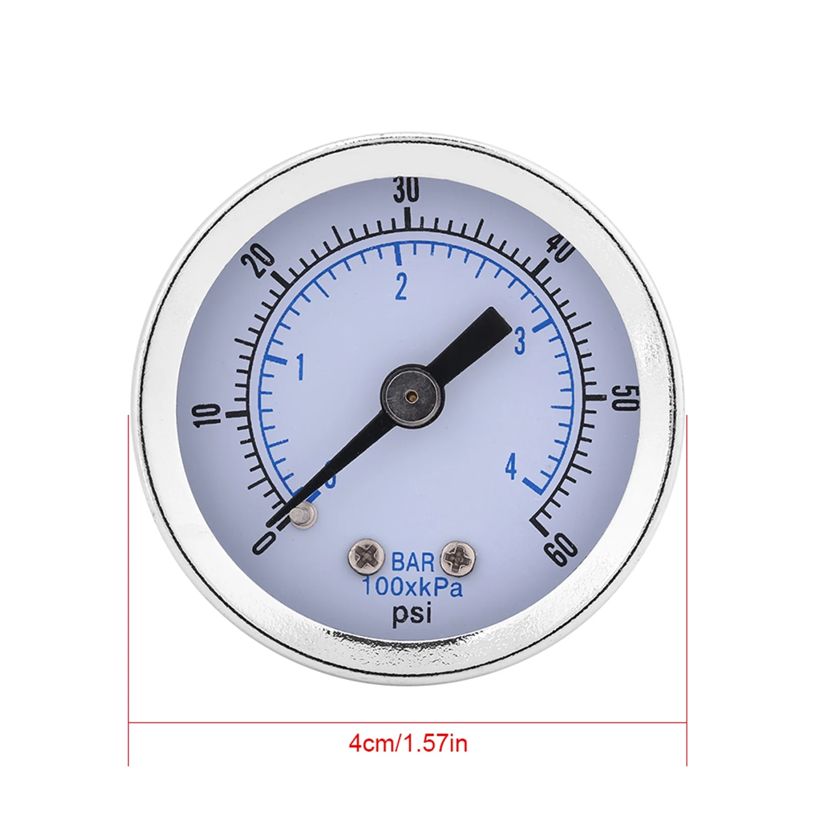 공기압 게이지 0?60psi 0?4bar 1/8NPT 압력 게이지 수압계 물 공기 오일용 압력 측정 도구