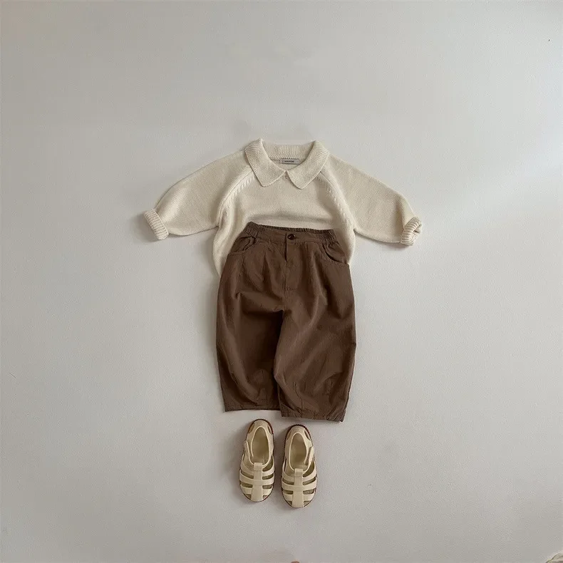 Autumn New Baby Solid Casual Pants Infant Boy Loose Trousers Toddler Girl Cotton Harem Pants Fashion Kids Clothes