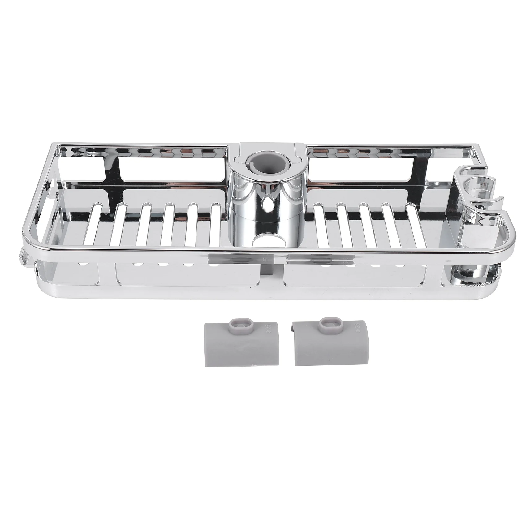 Lifting Shower Shelf Rectangle Detachable Storage Tray Rack Plastic Holder Kitchen Bathroom Accessories(25mm)