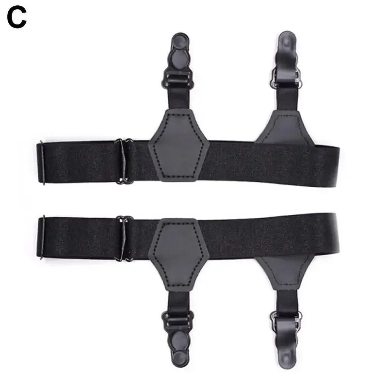A Pair Men's Black Sock Garters Belt Adjustable Elastic Non-slip Duck-Mouth Suspenders Holders Clips Braces Sock Up Hold X2O0