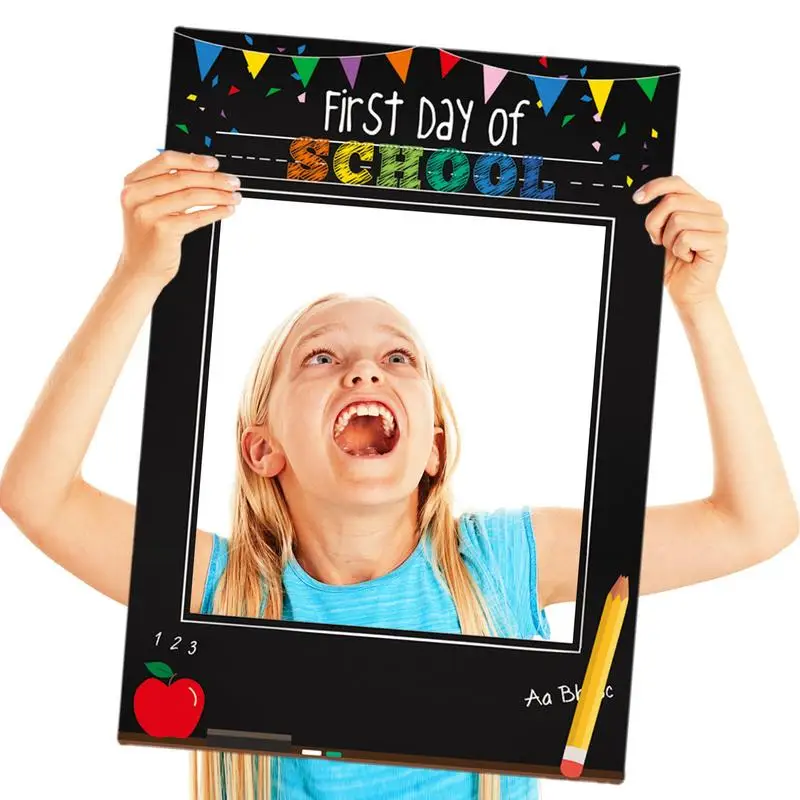 First Day Of School Chalkboard Party Photography Frame Kindergarten Preschool Back To School Photo Frame