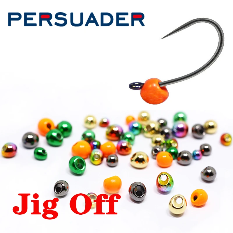 20pcs Set Fly Tying Tungsten Jig Off Nymph Beads Fast Sink Offset