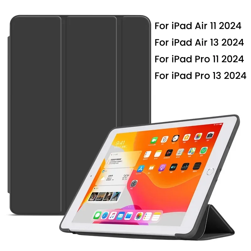 

For iPad Pro 13 inch 2024 Case Soft Silicon TPU Back Shell Smart Cover Funda For iPad Pro 11 inch 2024 Air 11 13inch Tablet Case