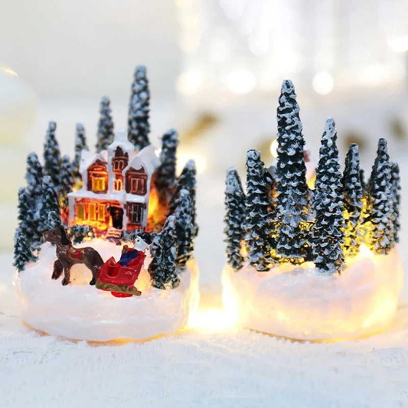Festive LED Night Light: Luminous Micro Landscape House Ornament and Creative Children's Gift