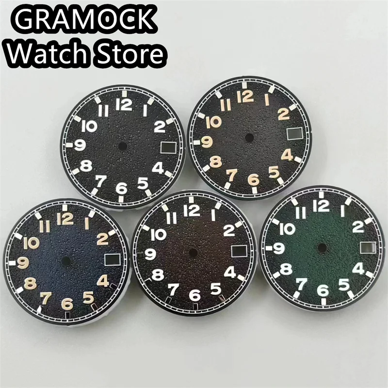 GRAMOCK 29mm Black and Green Luminous Watch Dial