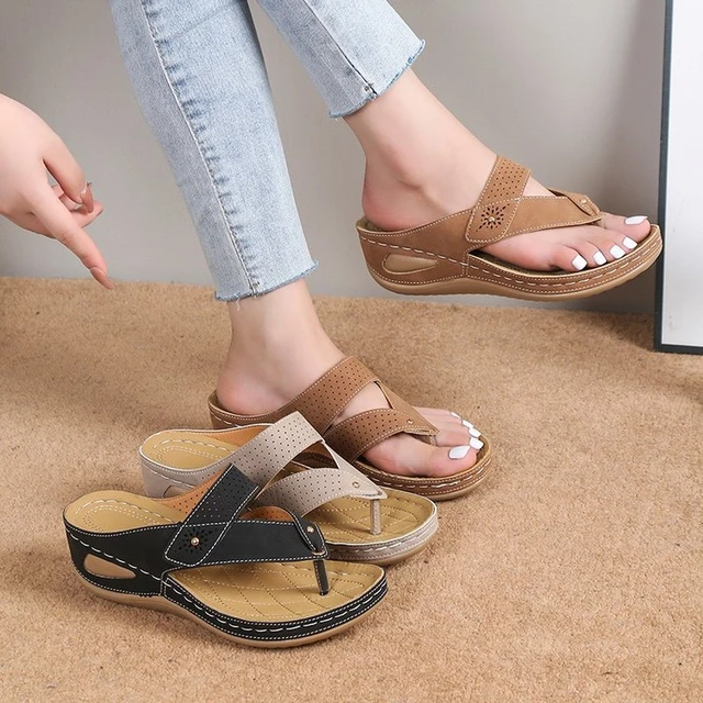 Women Sandals Soft Bottom Summer Shoes For Women Wedge Heels Sandalias  Mujer Beach Slippers Women Flip Flops Summer Sandals