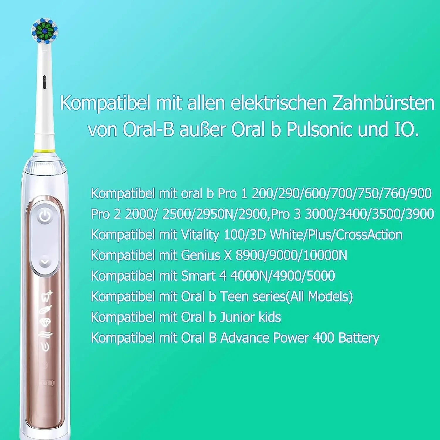 Braun Oral B 전동 칫솔과 호환되는 4pcs 칫솔 헤드, Oral B Vitality Pro 1000 2000 용 교체 브러시 헤드