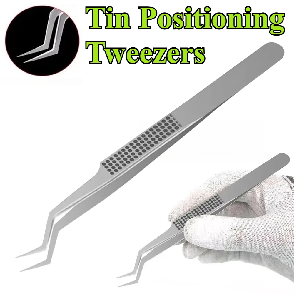 Precision Tweezers ST-20 Curved Tips Chip Tin Placement Positioning for Mobile Phone Circuit Board Repair