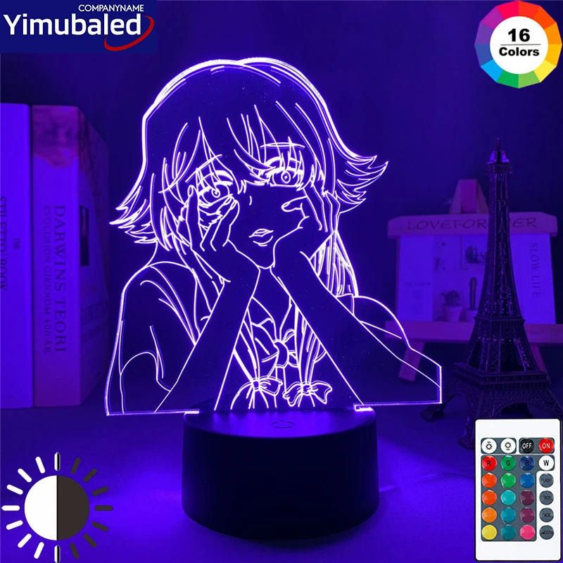 motion sensor night light Future Diary Gasai Yuno Figure Led Night Light Remote Control RGB Colorful Flash USB Charging 3d Lamp Bedroom Decor Anime Gift portable night light