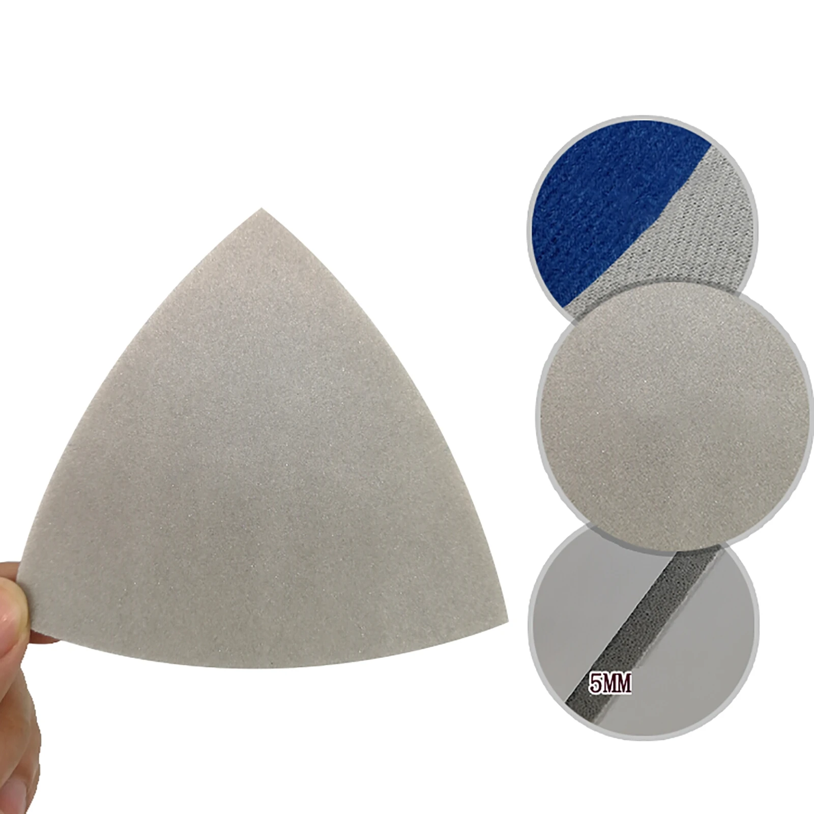 

Треугольный абразивный шлифовальный лист 90 мм, Влажная и сухая губка, зернистость петли крючка