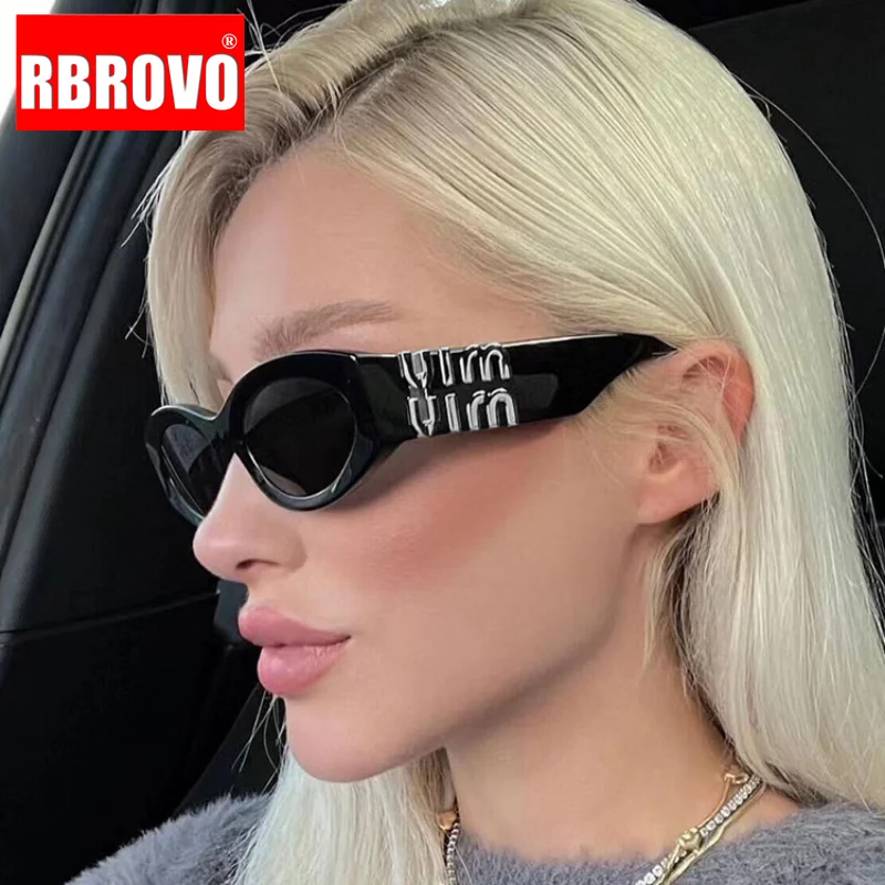 RBROVO Oval Vintage Sunglasses Women Luxury Simple Eyewear For Women/Men Fashion Sports Glasses Lunette De Soleil Homme UV400