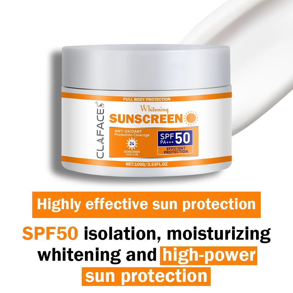 Whitening Sunscreen SPF PA50+ UV Protection Sun Screen Moisturizing Brightening Face Body Arms Thighs Sunblock Skin Care
