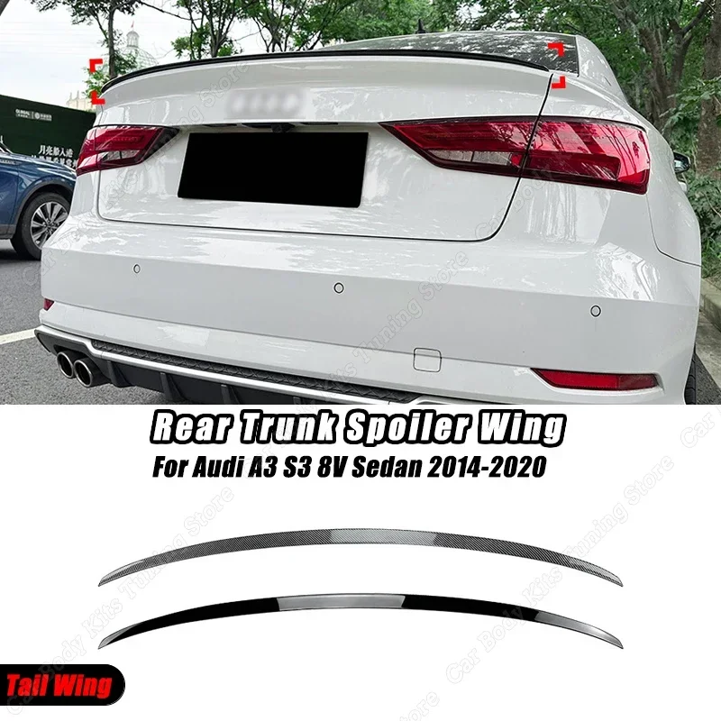 

For Audi A3 S3 8V Sedan S Style Gloss Black Rear Roof Spoiler Wing Body Kits Tuning ABS Tail Wing Trim Car Accessories 2014-2020