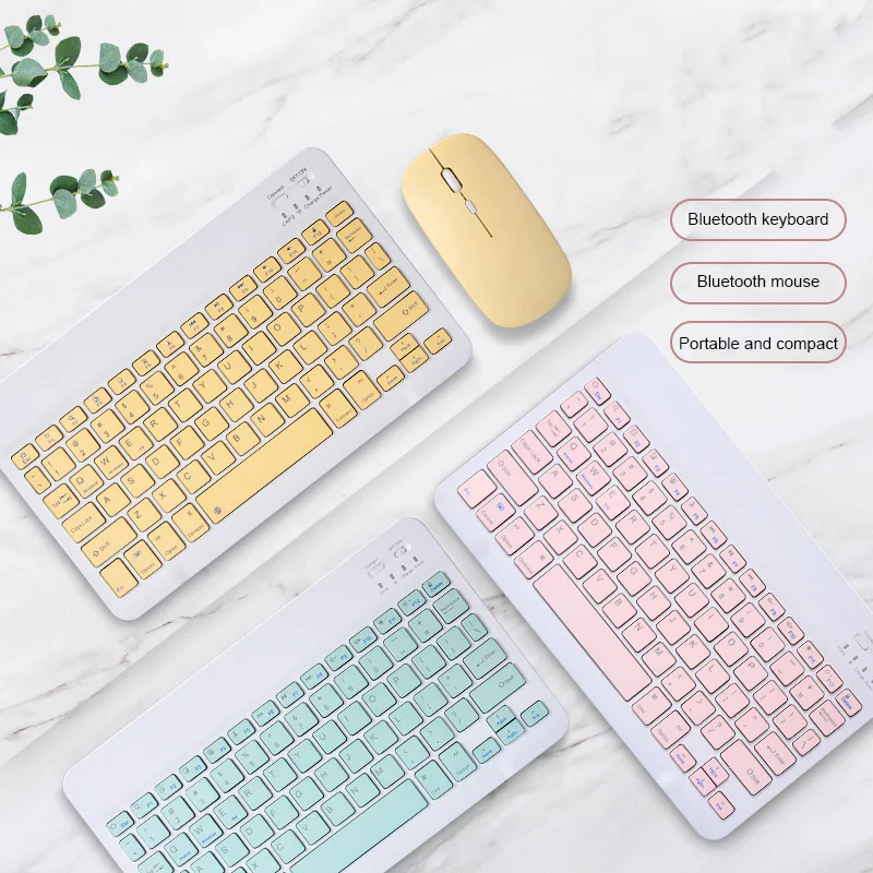 Wireless iPad Keyboard For Bluetooth Keyboard and Mouse Set 10 Inch Rechargeable Bluetooth For Korean Russian Portuguese Arabic