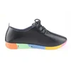YAERNI  new lace-up leather women flat white shoes pointed toe plus size soft bottom leisure flat colorful shoes woman 2