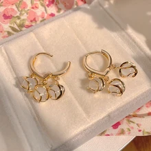  Trendy 14K Real Gold Plating Opal Earrings for Women High Quality Jewelry Wedding Party Simple Everyday Wear Gift 