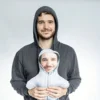 Customized hoodie mini plush doll pillow, grey polyester knitted fabric, perfect gift for birthdays, Valentine's Day, Christmas 1