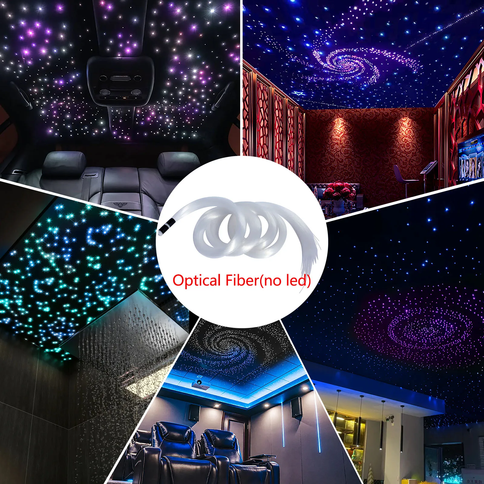End Glow Fiber Optic Light 0.75mm PMMA Optical Fiber Cable LED Light Engine DIY Starry Sky Effect Decorative Home fiber optic cable
